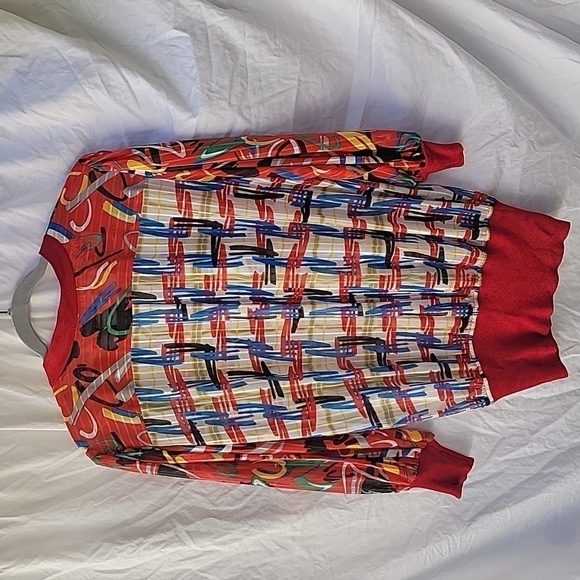 Vintage Mayeelok button front printed sheer blouse - Picture 6 of 8